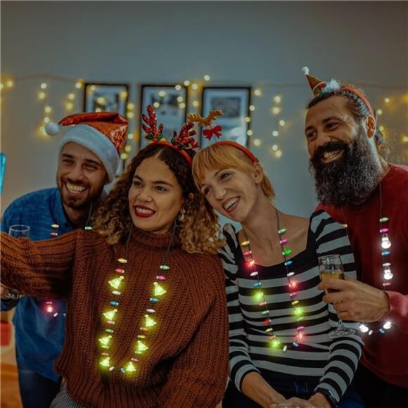 4PCS Light-Up Christmas Necklace Set - Glowing Bulb - Picture 6 of 7